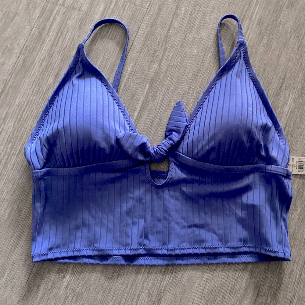 Purple longline bikini top